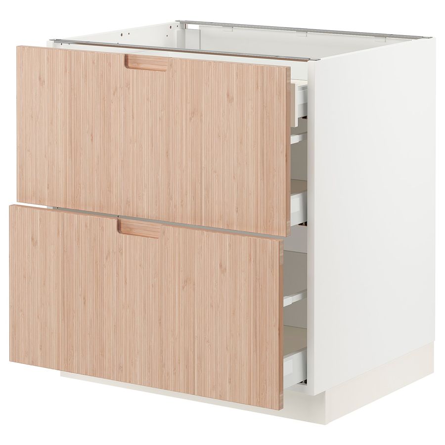 SEKTION / MAXIMERA Base cab with 2 fronts/3 drawers light bamboo, 30x24x30" - IKEA added by Virginia Bennice