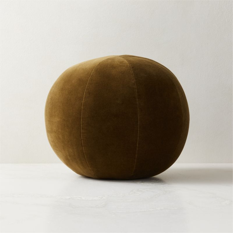 Terre Green Velvet Sphere Modern Throw Pillow + Reviews | CB2 added by Elevated by Elise LLC