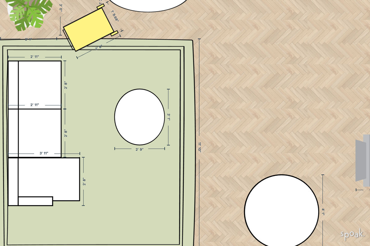 Living + Dining Room Floor Plan designed by Leslie Todd