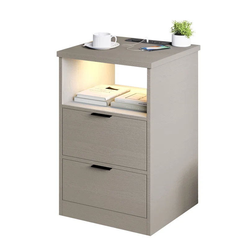 Bencar RGB lights Solid Manufactured Wood Nightstand added by HELEN SALGADO