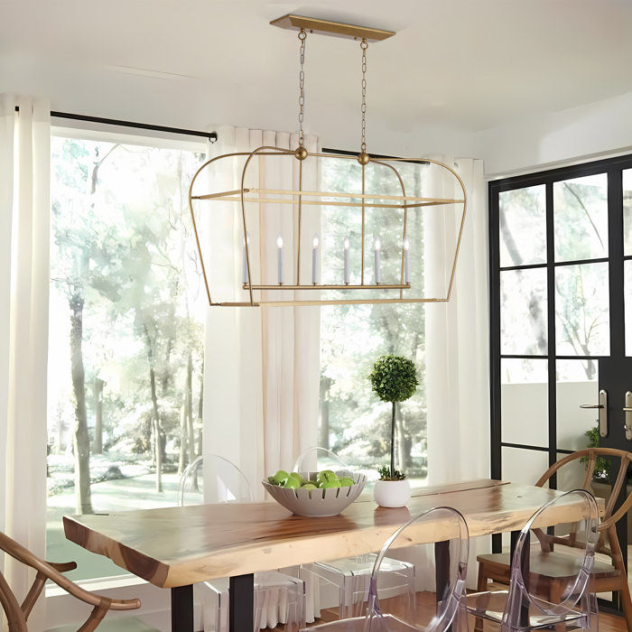 Jesli 6 - Light Farmhouse Large Linear Lantern Open Frame Chandelier added by Rene Rohland