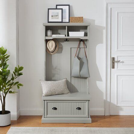 Laurel Foundry Modern Farmhouse Crinole Hall Tree with Bench | Wayfair added by Rescued Room Design