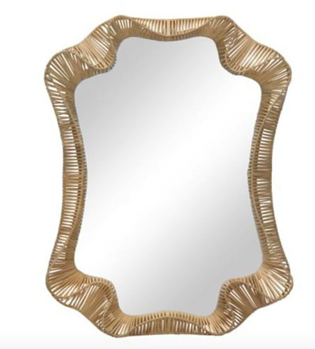 Woven Clemente Coastal Beach Natural Rattan Wavy Frame Rectangular Wall Mirror added by Mary Kate Blum