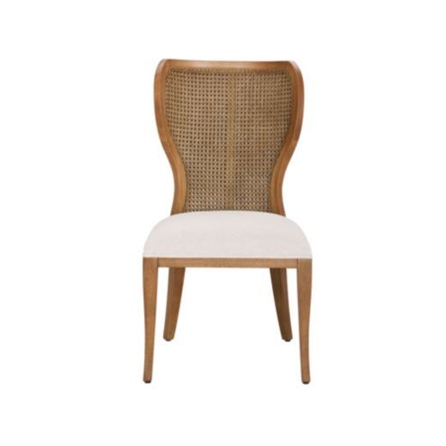 Gilmore Upholstered Dining Chair Cane Back added by Evie Leigh