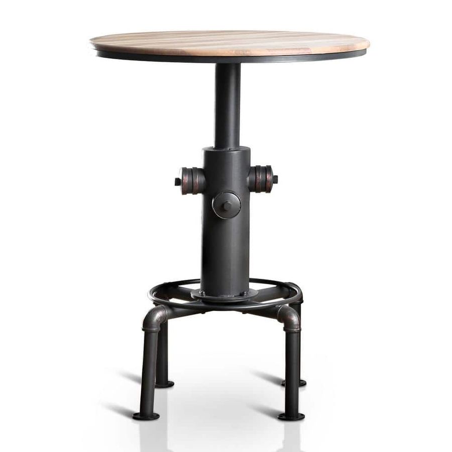 Furniture of America Wyette 42 in. Rustic Antique Black and Natural Tone Metal Bar Height Table IDF-3367BT - The Home Depot added by Lindsey Rousseau-Hunt