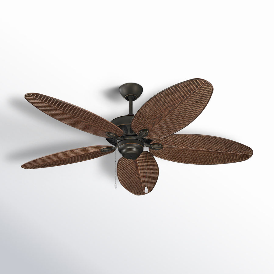 Birch Lane™ 52" Garrick 5 - Blade Outdoor Leaf Blade Ceiling Fan with Pull Chain & Reviews | Birch Lane added by Hannah McKernan