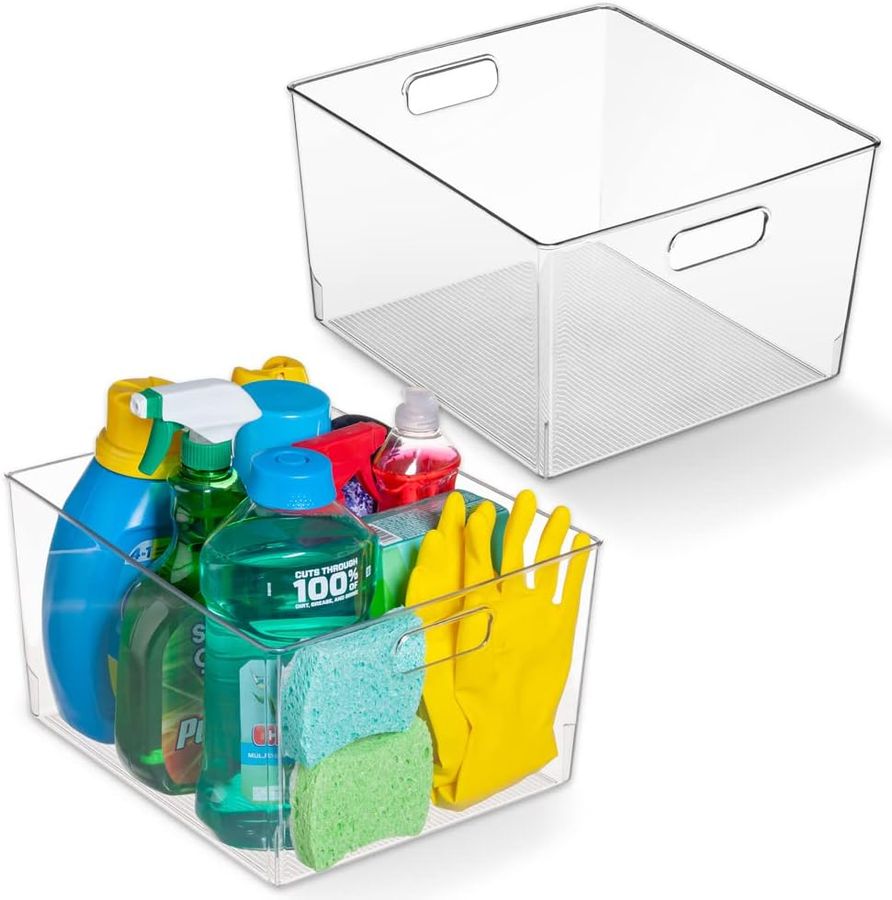 ClearSpace XL Clear Plastic Storage Bins - 2 Pack for Kitchen Cabinet and Fridge Organization added by Taylor Feinman