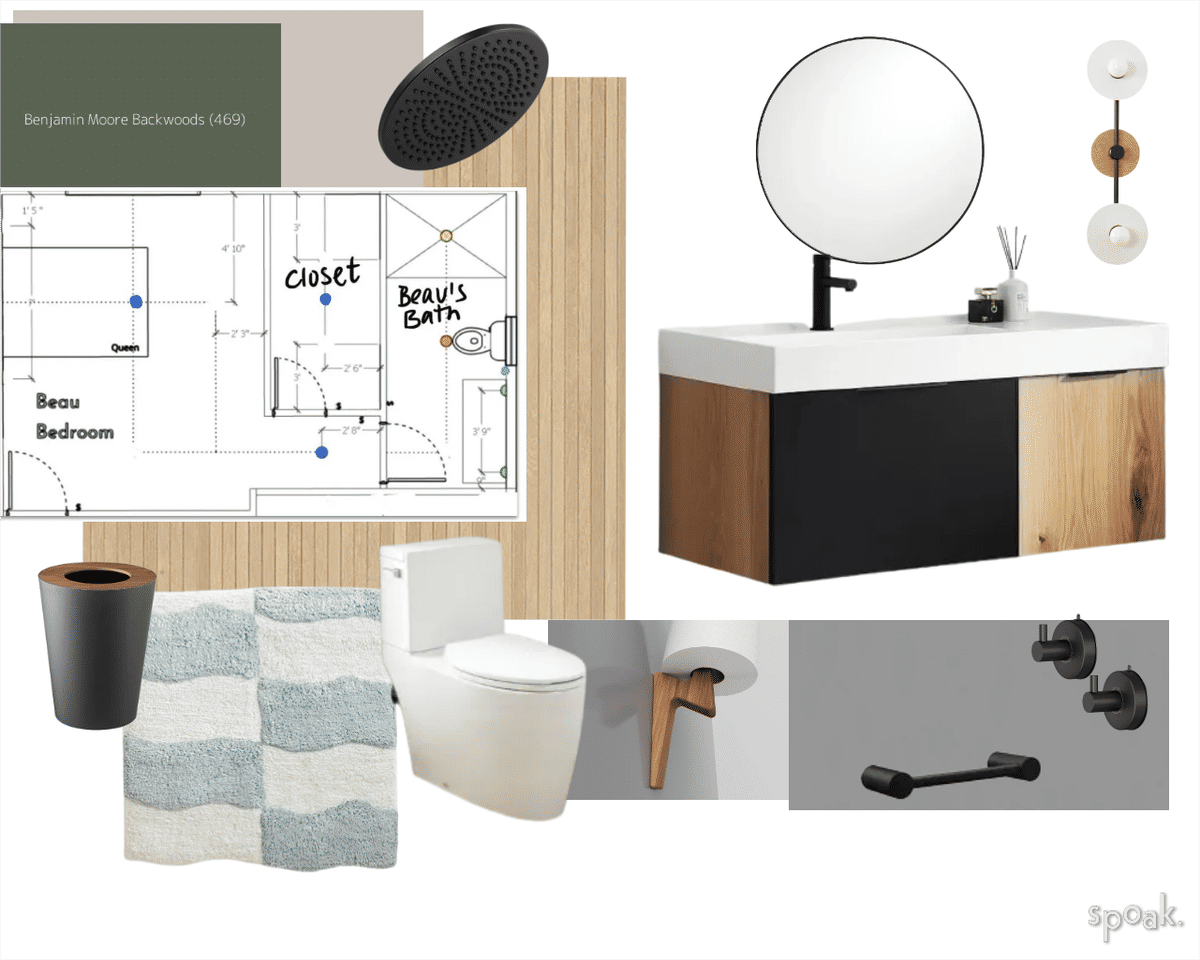 Japandi Bathroom Inspiration designed by Jillian Fiebelkorn