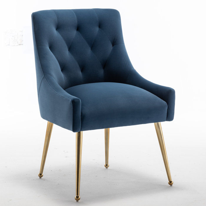 Baudel Velvet Upholstered Side Chair, Set of 2 - Navy added by Kate Lynn Nemett