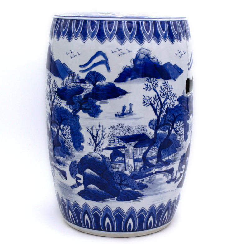 Blue Garden Landscape Drum Stool added by Vanessa Grech