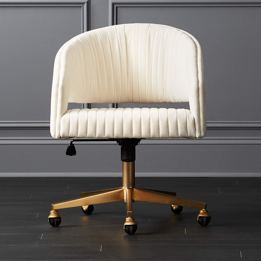 Channel Ivory Velvet Office Chair + Reviews | CB2 added by Spoak Member