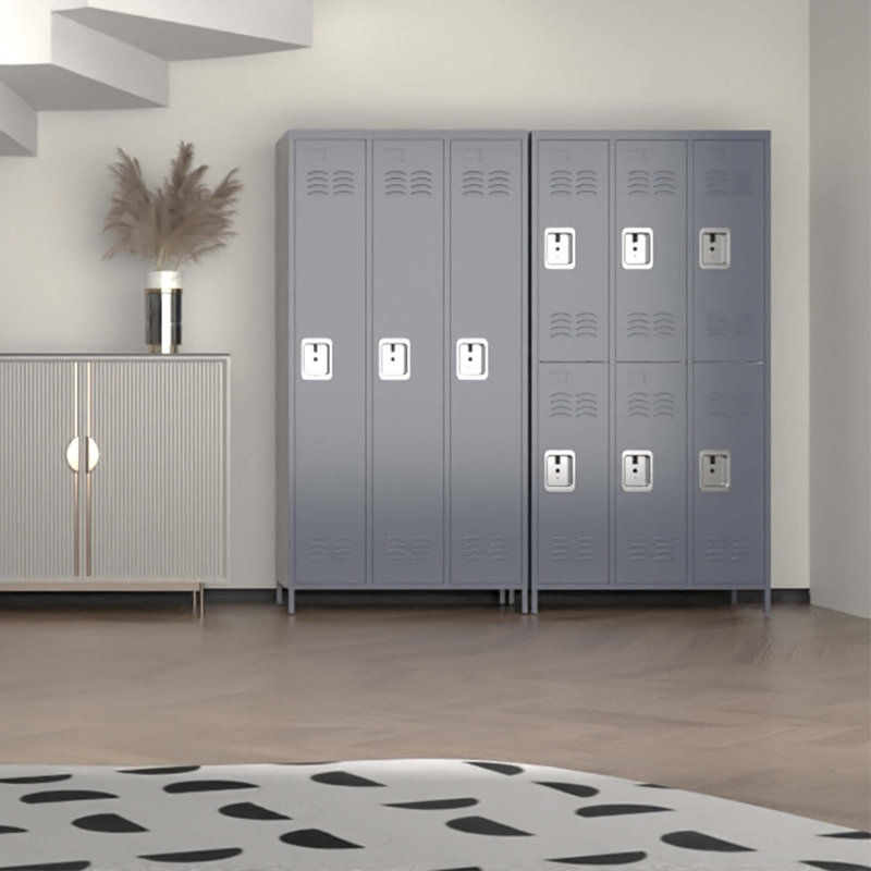 BIZOE 72" Metal Locker for Employees 3 Doors Gray Steel Storage Locker for Office, School, Gym | Wayfair added by sallie tyler