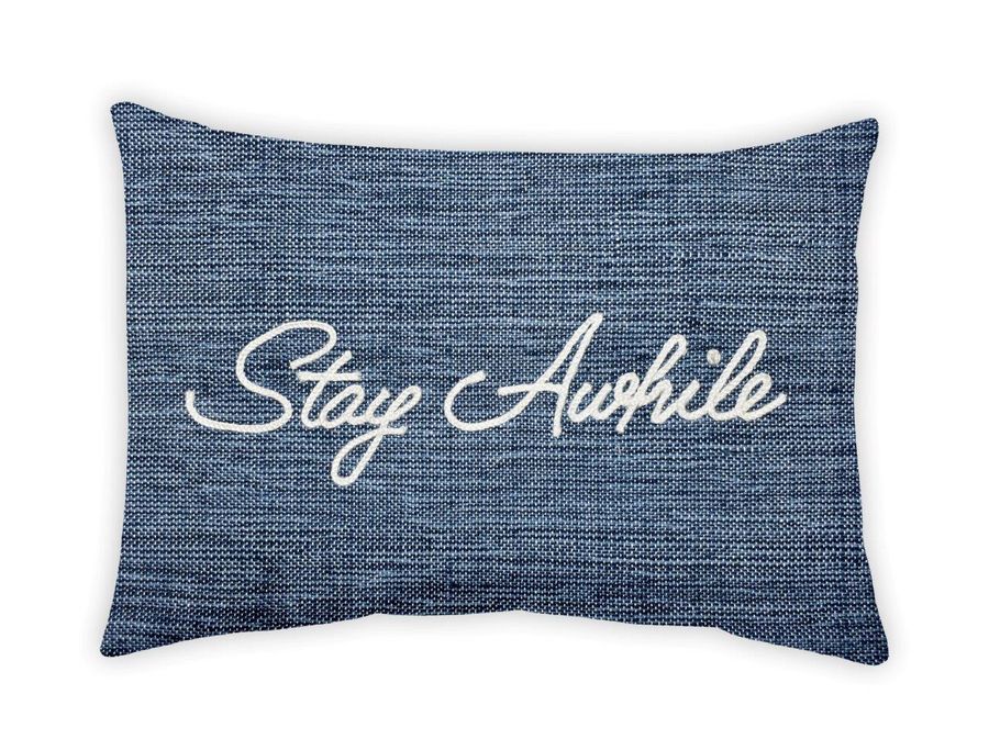 allen + roth Solid Stay Awhile Rectangular Lumbar Pillow Polyester in Blue | ER01S16A-9C8 added by Andrea DelGrosso