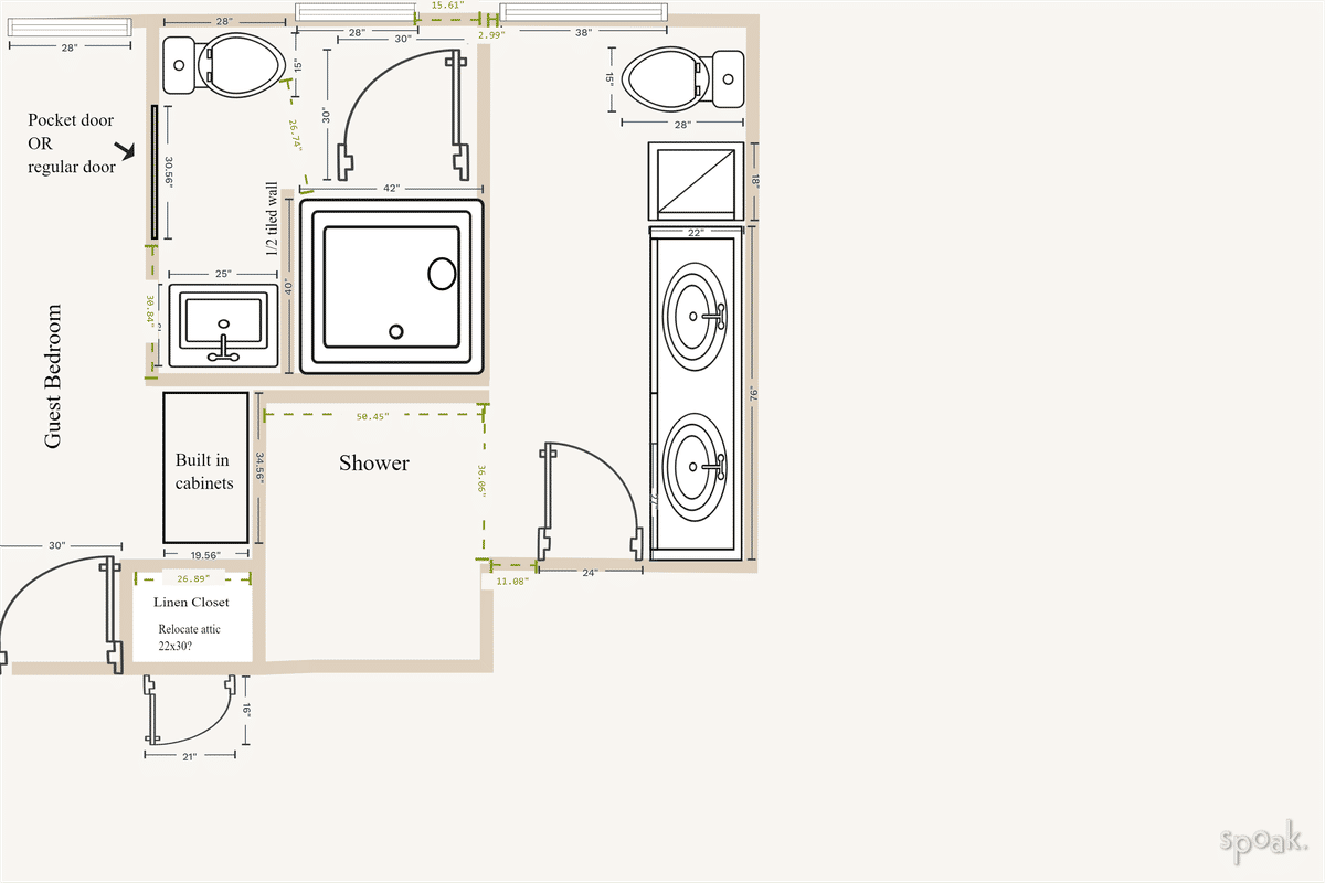 Bathroom Floor Plan designed by Julie Kovanda