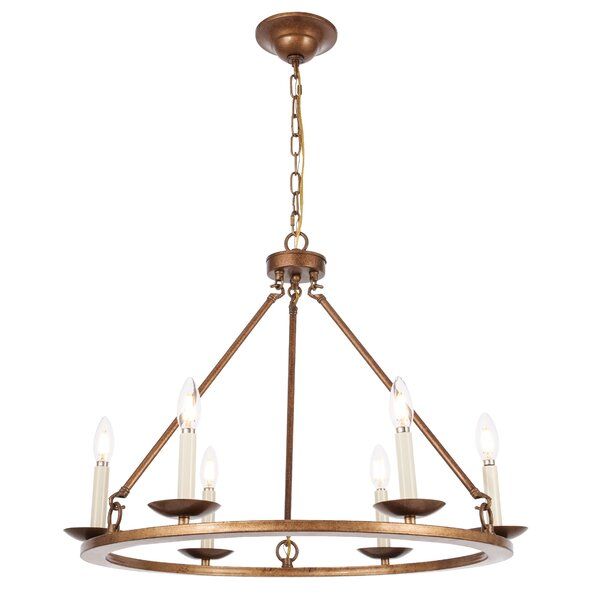 Pickensville 6 - Light Dimmable Wagon Wheel Chandelier added by sallie tyler