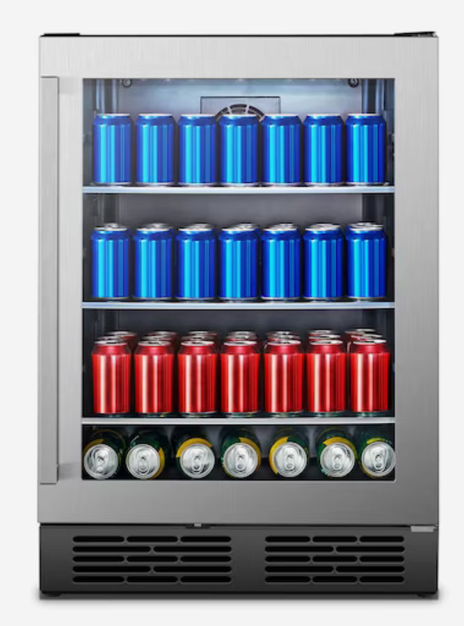 Hisense 23.43-in W 140-Can Capacity Stainless Steel Built-In/Freestanding Beverage Refrigerator with Glass Door added by Amanda Higgins