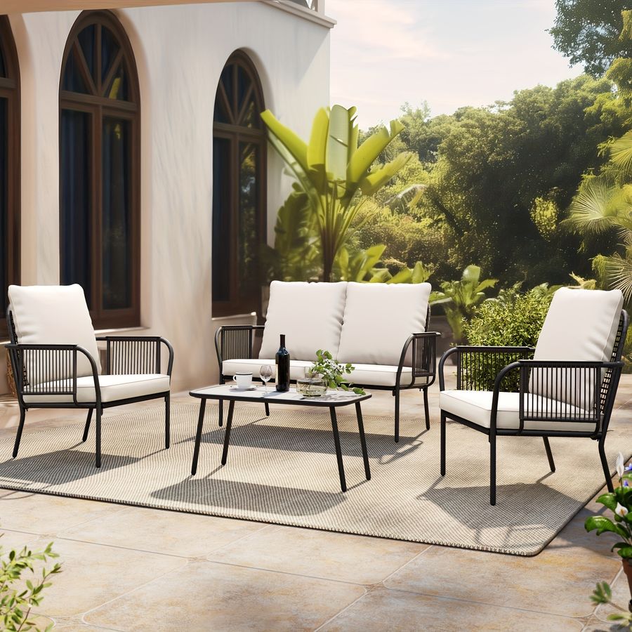 Lausaint Home Patio Furniture Set Outdoor Patio Set Thick - Temu added by Sarah Jackson