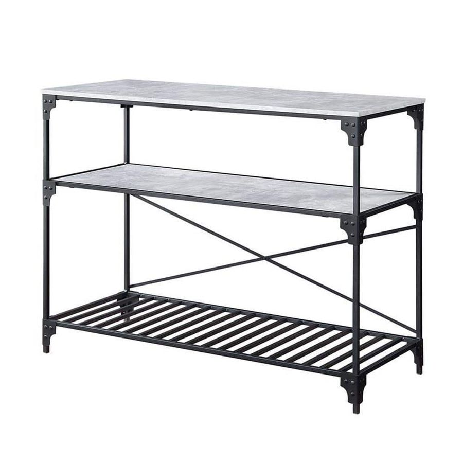 Acme Furniture Jakob Black and Concrete Finish Kitchen Island with Melamine Paper Veneer Top and PVC Edge AC00272 - The Home Depot added by TYRA TROTMAN