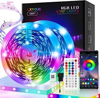 100ft Led Lights for Bedroom, APP Control Music Sync Color Changing,Ultra Long RGB 5050 Led Strip Lights with 44Keys IR Remote for Christmas Room Home Decoration added by Ceann Cherry