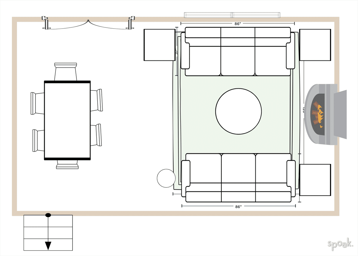 TV Room Floor Plan designed by Caroline Stevenson
