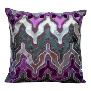 Purple Decorative Pillow Covers Faux Leather, Purple Lava - Contemporary - Decorative Pillows - by The HomeCentric | Houzz added by Charlene Adhiambo