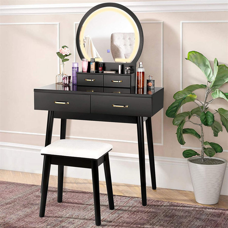 Corrigan Studio Ami Vanity Set with Stool and Mirror & Reviews | Wayfair added by Jenny Cleary