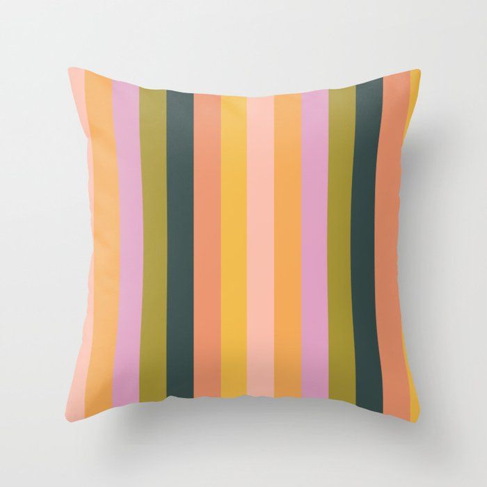 Olive Apricot - Fall Stripes Throw Pillow by By Brije added by Kate Weirick