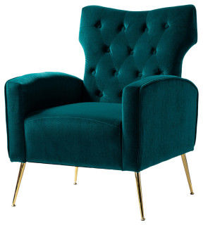 Accent Wingback Chair With Button Tufted Back - Midcentury - Armchairs And Accent Chairs - by Karat Home | Houzz added by HELEN SALGADO