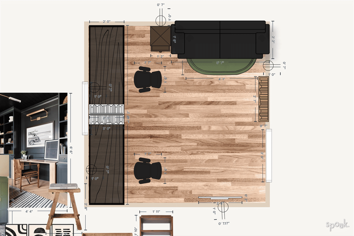 Primary Bedroom Floor Plan designed by Isabella Garner