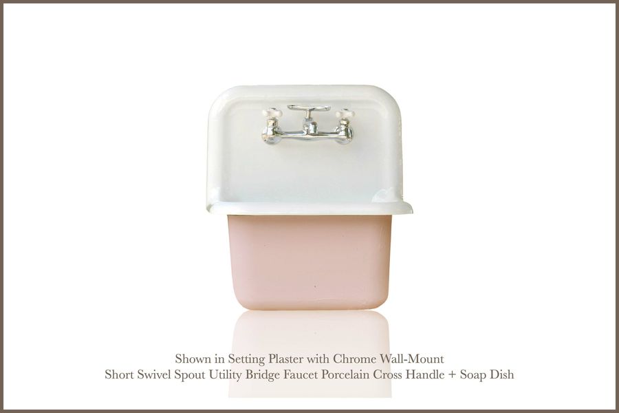 Vintage Style Beveled Edge High Back Deep Utility Sink Antique Inspired Cast Iron Porcelain Farm Sink - WatermarkFixtures added by Rochelle Bloom
