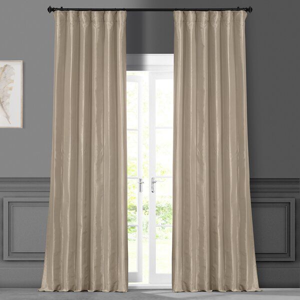 Solid Faux Silk Taffeta Curtains for Bedroom Room Darkening Curtains for Large Window Single Panel added by sallie tyler
