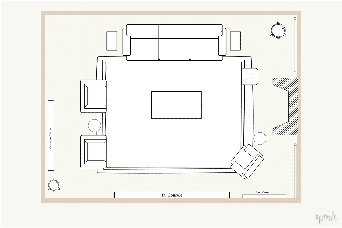 Living + Dining Room Plan designed by Miceala Antoniou