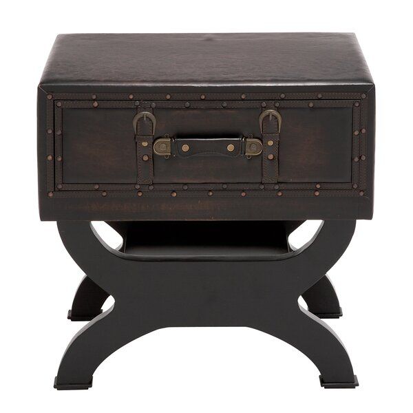 Delano 22'' Tall Steel Cross Legs End Table with Storage added by Nomadic Nooks