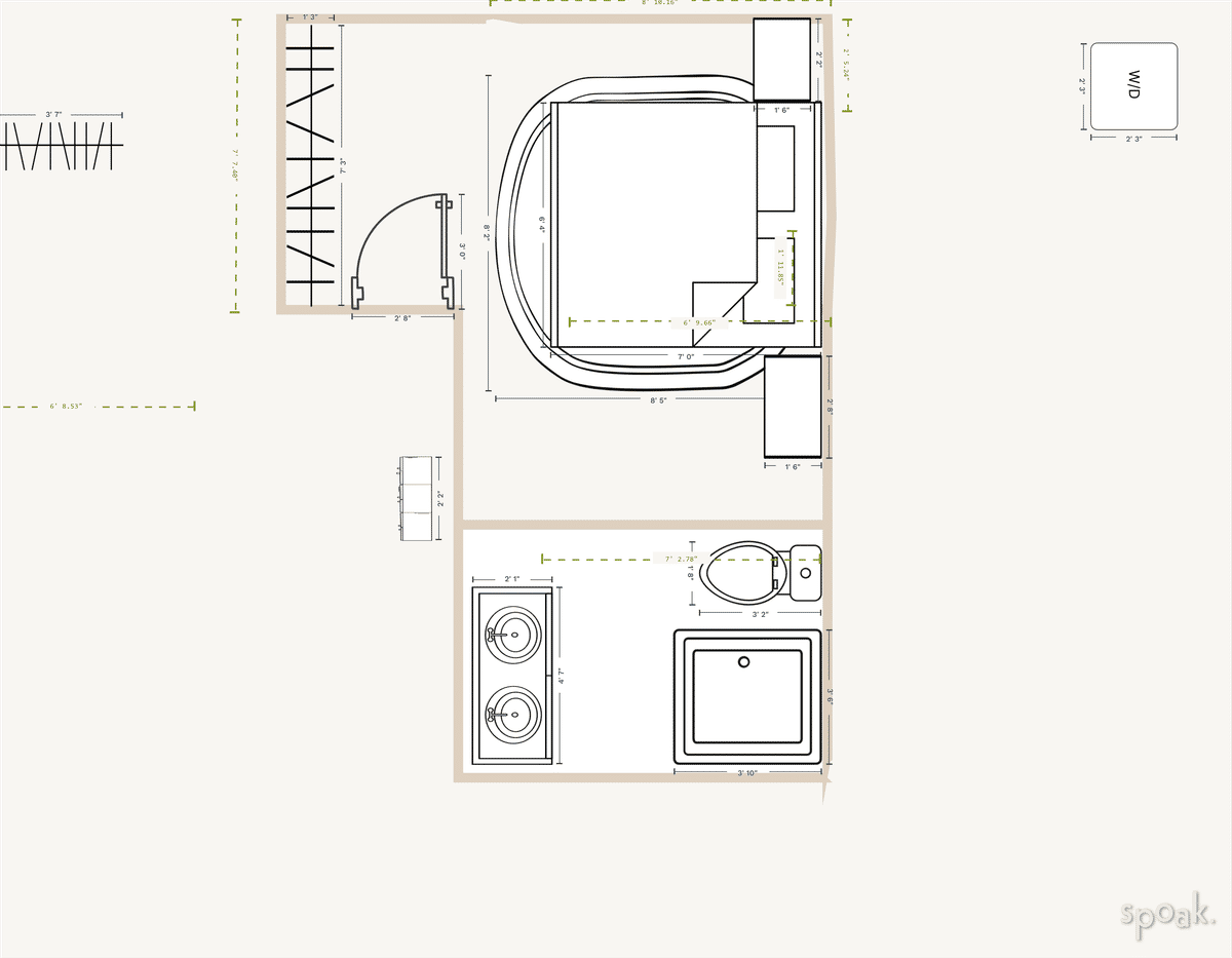 Rectangle Bathroom Plan designed by Jennifer Boss
