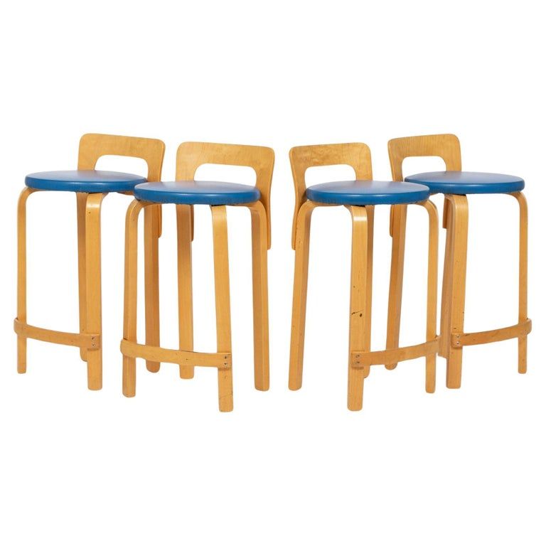 Mid Century Finnish Birch Wood K65 Stools by Alvar Aalto for Artek added by jane campbell rahmberg