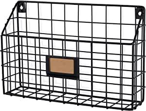 Wall35 Rivista File Holder Home Office Desk Organizer, Wall Mounted Wide Chicken Wire Mail Organizer and Magazine Holder, Metal, Black added by Stephanie Northrop