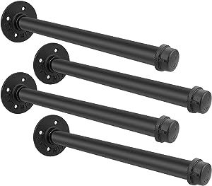 Acrux7 4Pack 12 Inch Wall Mount Clothing Rack Industrial Pipe Clothes Bar, Face Out Clothing Rod, DIY Shelving Brackets Hanging Custom Pipe Brackets for Retail Display added by Jaiya Cosgrove