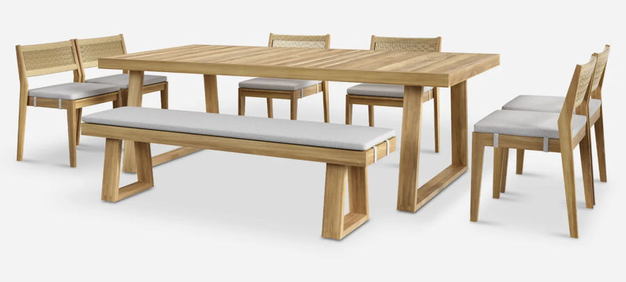 Rio Outdoor Teak Build-Your-Own Dining Set | Castlery added by Alison Sullivan