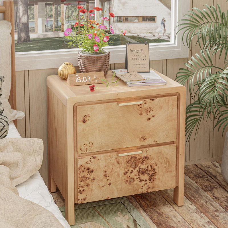 Manish Rustic Farmhouse 2 - Drawer Nightstand with Burl Finish added by Sarah Jackson