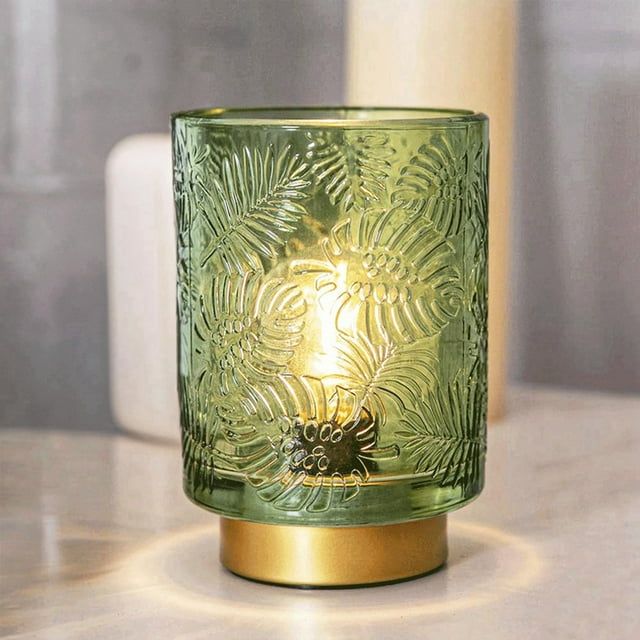 Small Battery Operated Lamp - Portable Cordless Lamp for Home Decor, Glass Table Lamp with Decor Aesthetic Jade Green added by Katie Bowen