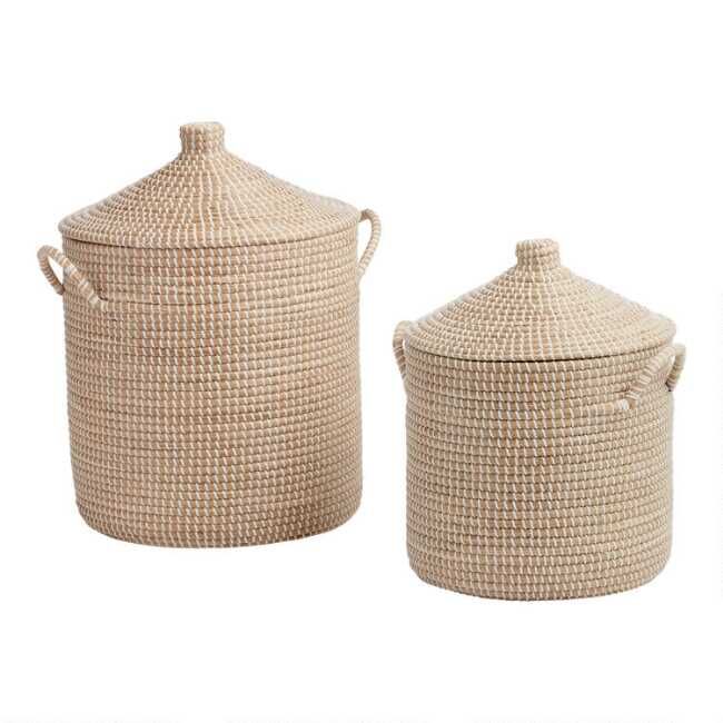 White Seagrass Adira Basket with Lid added by Erika Fadden