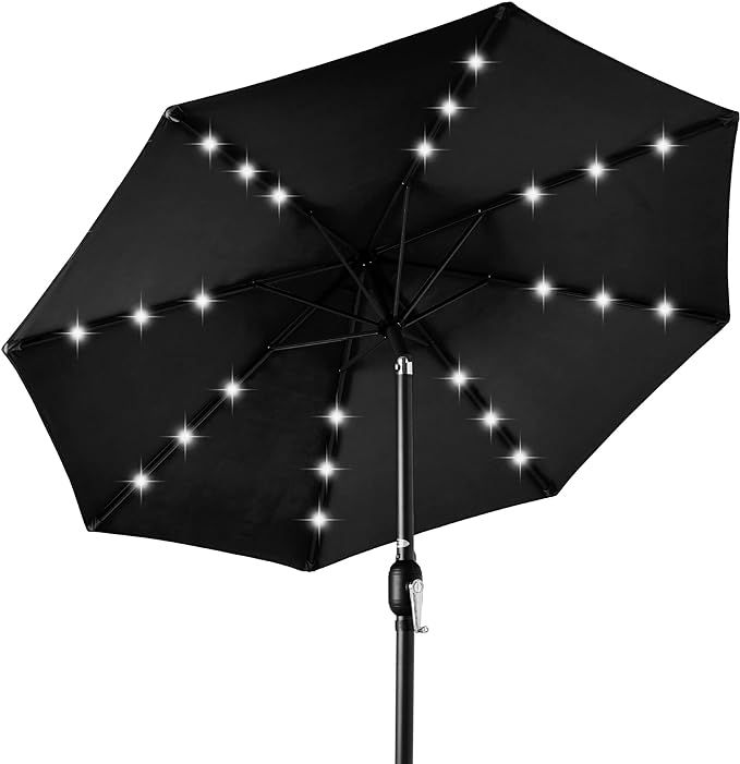 Best Choice Products 10ft Solar Powered Aluminum Polyester LED Lighted Patio Umbrella w/Tilt Adjustment and Fade-Resistant Fabric - Black added by Joyela Valentine
