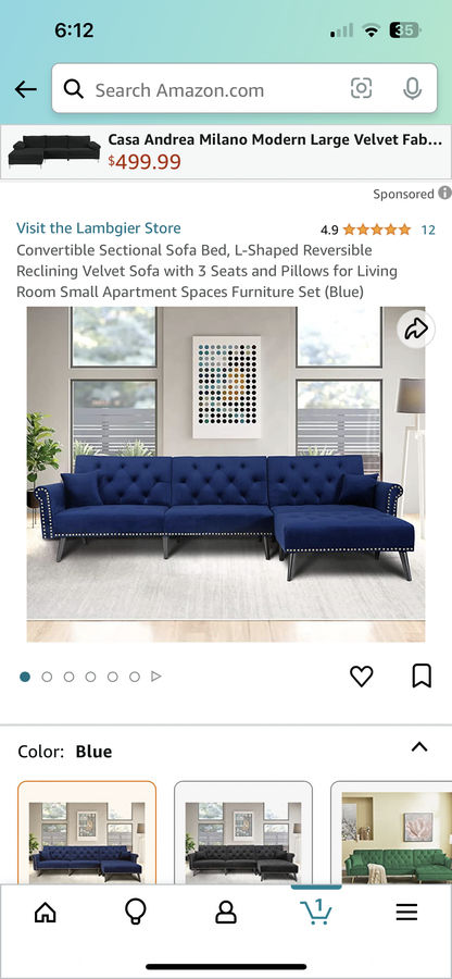 Blue Sectional added by Zaynah Prince