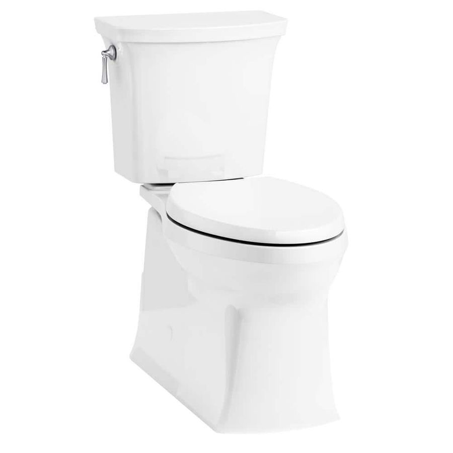 KOHLER Corbelle Comfort Height Revolution 360° 12 in. Rough-In 2-Piece 1.28 GPF Single Flush Elongated Toilet in White K-3814-0 - The Home Depot added by Natalia Falcone