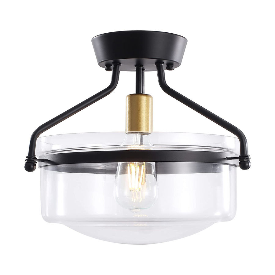 Mercer41 Vanfleet 1 - Light 13'' Simple Bowl Glass Semi Flush Mount for Bedroom Hallway Kitchen Dining Room Stairway "& Reviews" | Wayfair added by Angelieque Pelle