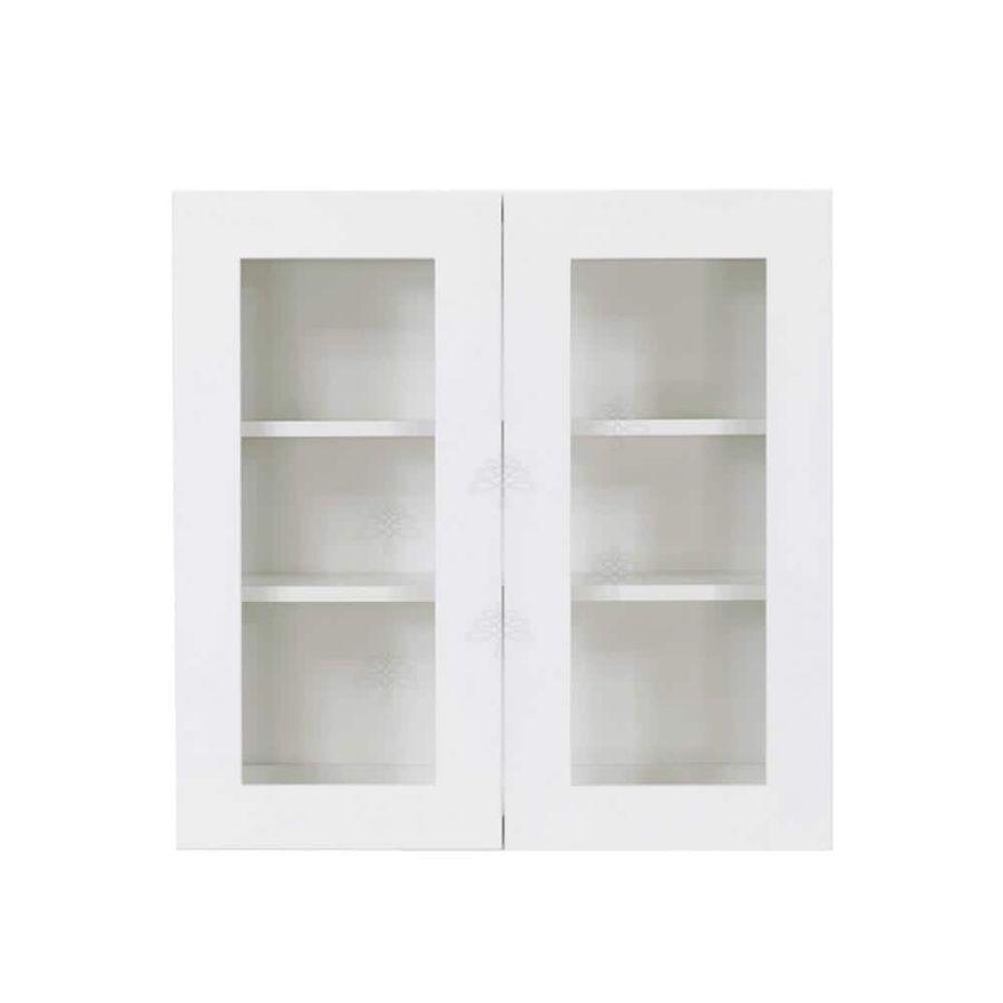 LIFEART CABINETRY Lancaster White Plywood Shaker Stock Assembled Wall Glass Door Kitchen Cabinet 24 in. W x 30 in. H x 12 in. D ALW-WMD2430 - The Home Depot added by stefany alves