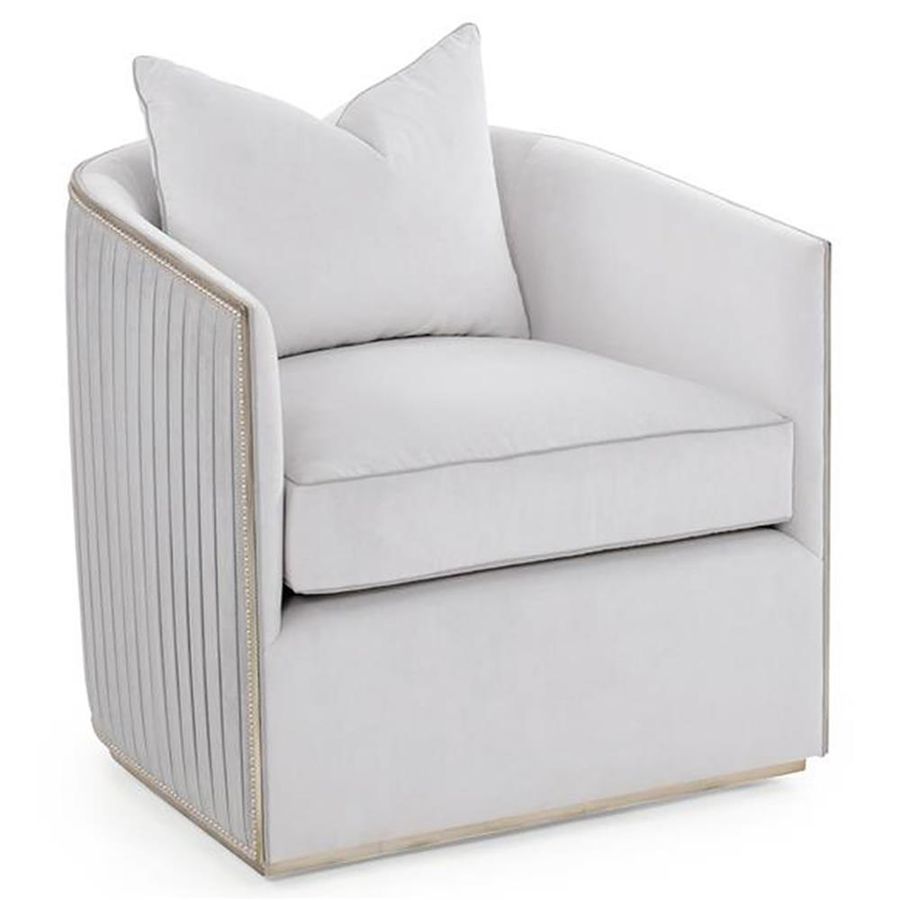 John-Richard Sonoma Modern Classic Grey Upholstered Swivel Chair added by Whitney Crutcher