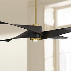 64" Artemis IV Soft Brass DC Large Modern Fan with Remote Control | www.lampsplus.com added by Laura Gonzales