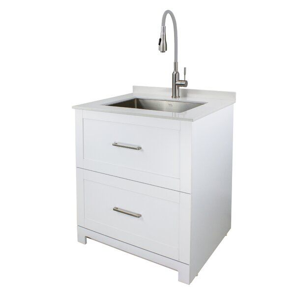 29'' L x 25.5'' W Free Standing Laundry Sink with Faucet added by Stephanie Northrop