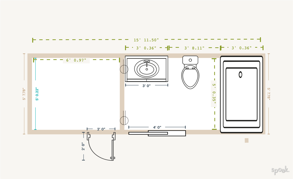 Half Bathroom Plan designed by Mary Kate Blum